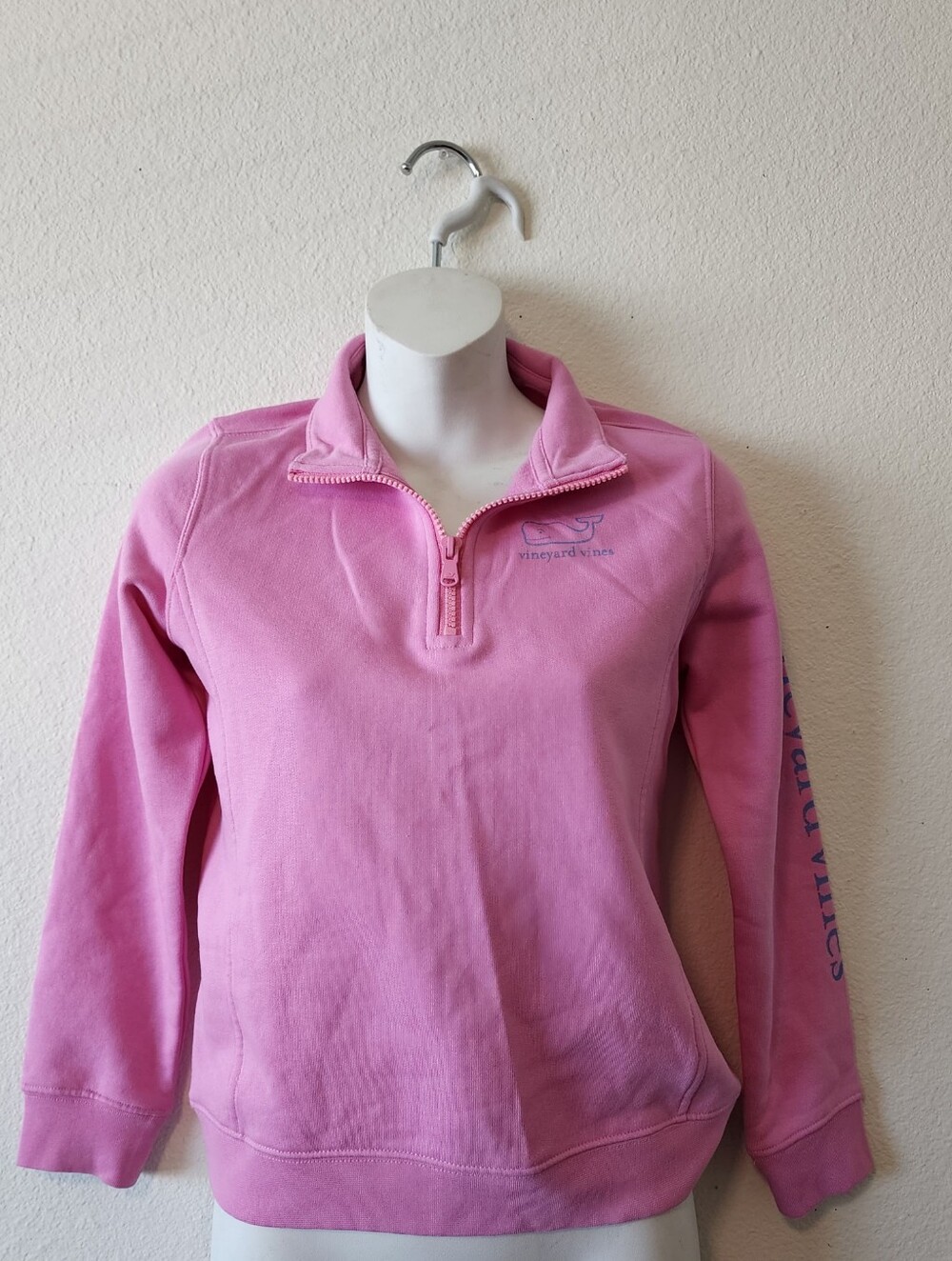 Vineyard Vines Girls Pink Shep Shirt 1/4 Zip Pullover Size M (10-12)